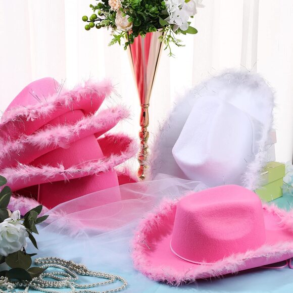 3397 12 Pcs Women Cowgirl Cowboy Hats Bachelorette Cowboy Hats For Bridal main image 4